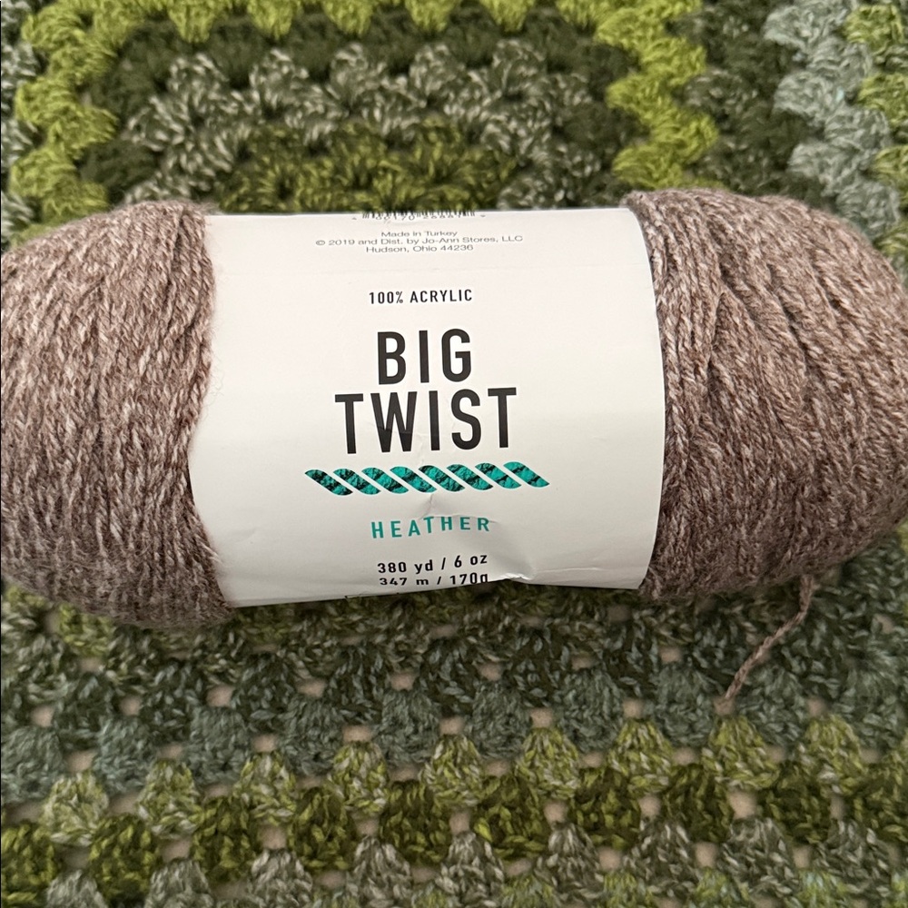 Big Twist Heather Yarn in Color Beige, Acrylic